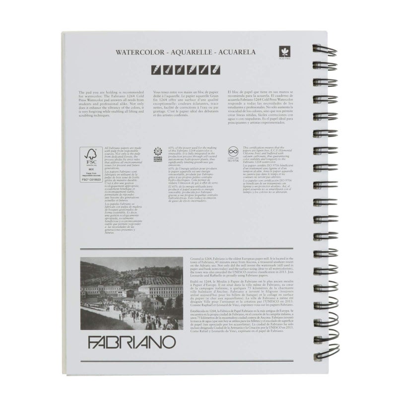 Fabriano 1264 Watercolor Pad, 7 x 10, Bright White - Image 3